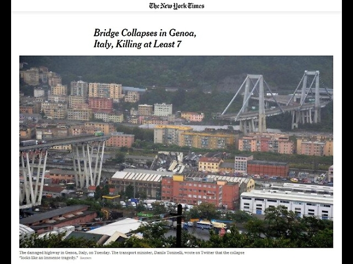 Crollo ponte: pm, non è stata fatalità