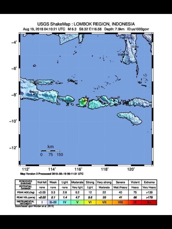 Indonesia: nuova scossa 6.9 a Lombok