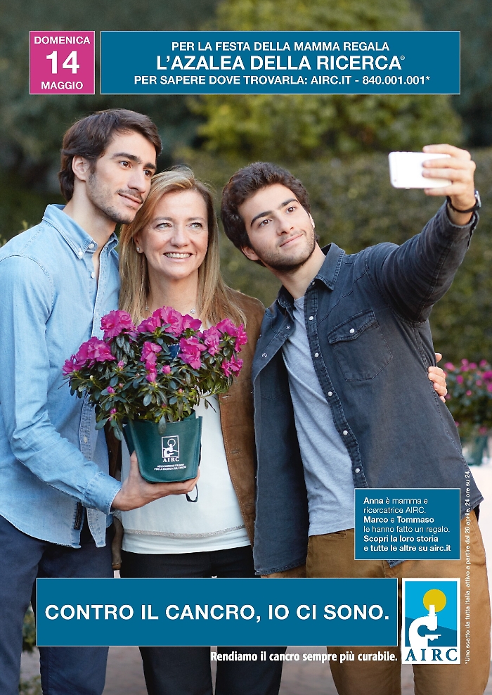 Airc in piazza con "L' alzalea della ricerca"