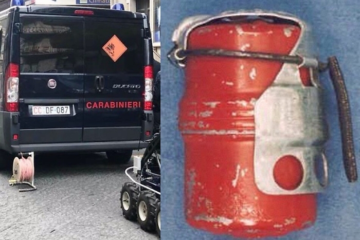 Fiumefreddo, lavori in un terreno fanno emergere una bomba a mano