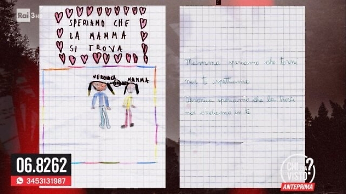 &ldquo;Chi l'ha visto?&rdquo; diffonde i disegni della figlia e si rif&agrave; viva la mamma scomparsa a Campofiorito