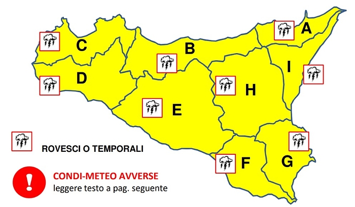 Meteo, in Sicilia allerta gialla: pioggia e venti di burrasca