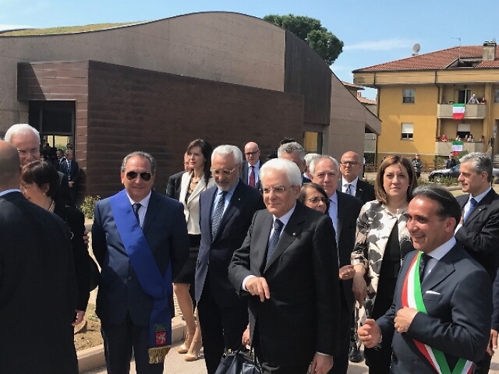 Mattarella visita mosaici Villa a Spello