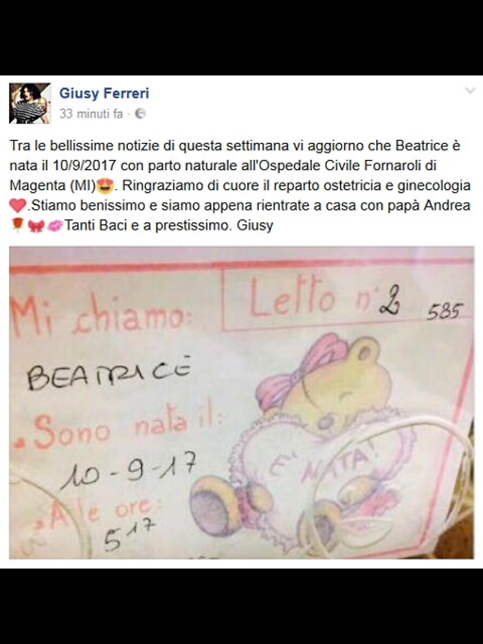 Giusy Ferreri &egrave; diventata mamma