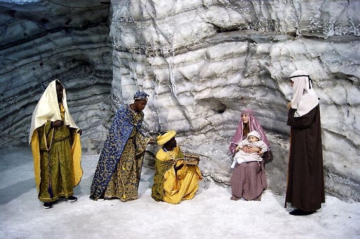 Il presepe vivente all'interno della miniera Italkali a Realmonte