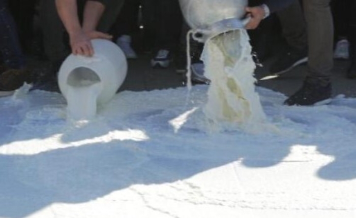 Ancora del latte sversato in Sicilia, protesta degli allevatori ragusani