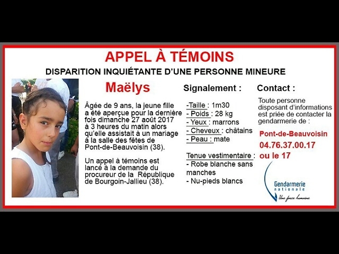 Francia: bimba sparita,liberi 2 sospetti