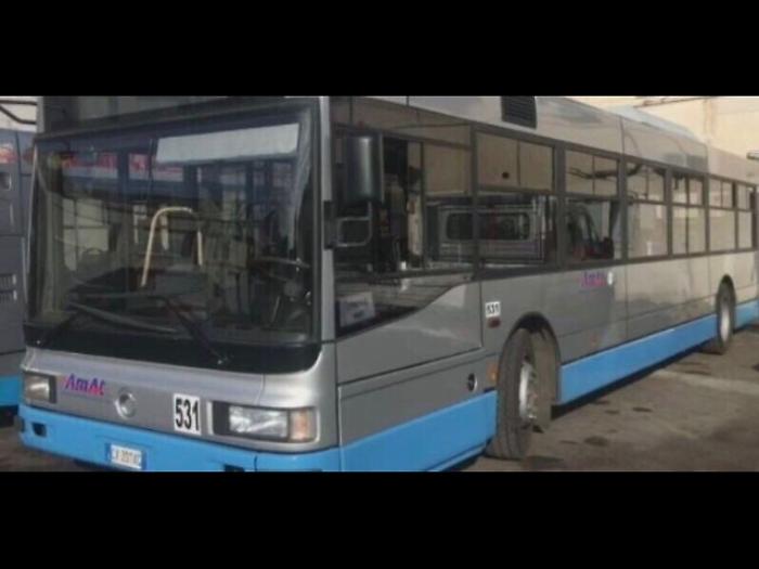 Bottiglia ghiaccio sfonda parabrezza bus