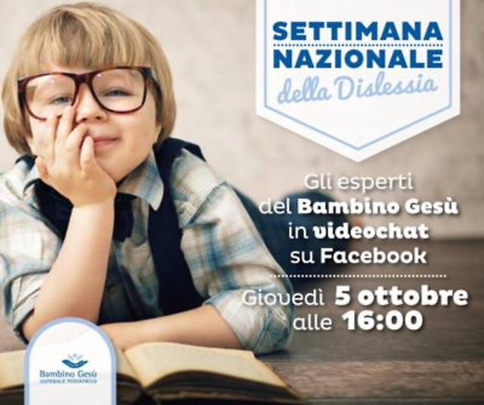 Pediatria: Bambino Ges&ugrave;, diretta social per rispondere a quesiti su dislessia