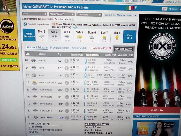 Arriva la neve a Cammarata, ma sar&agrave; molto debole
