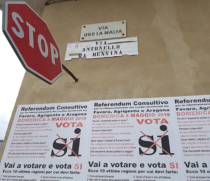 Domani, 5 maggio,  Referendum consultivo per la modifica dei confini territoriali dei comuni di Agrigento, Aragona e Favara