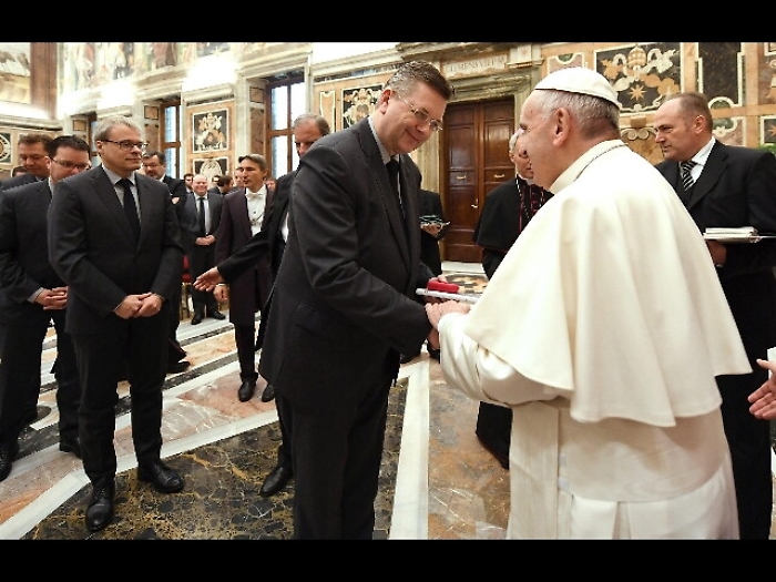 Grindel,con Papa momento indimenticabile