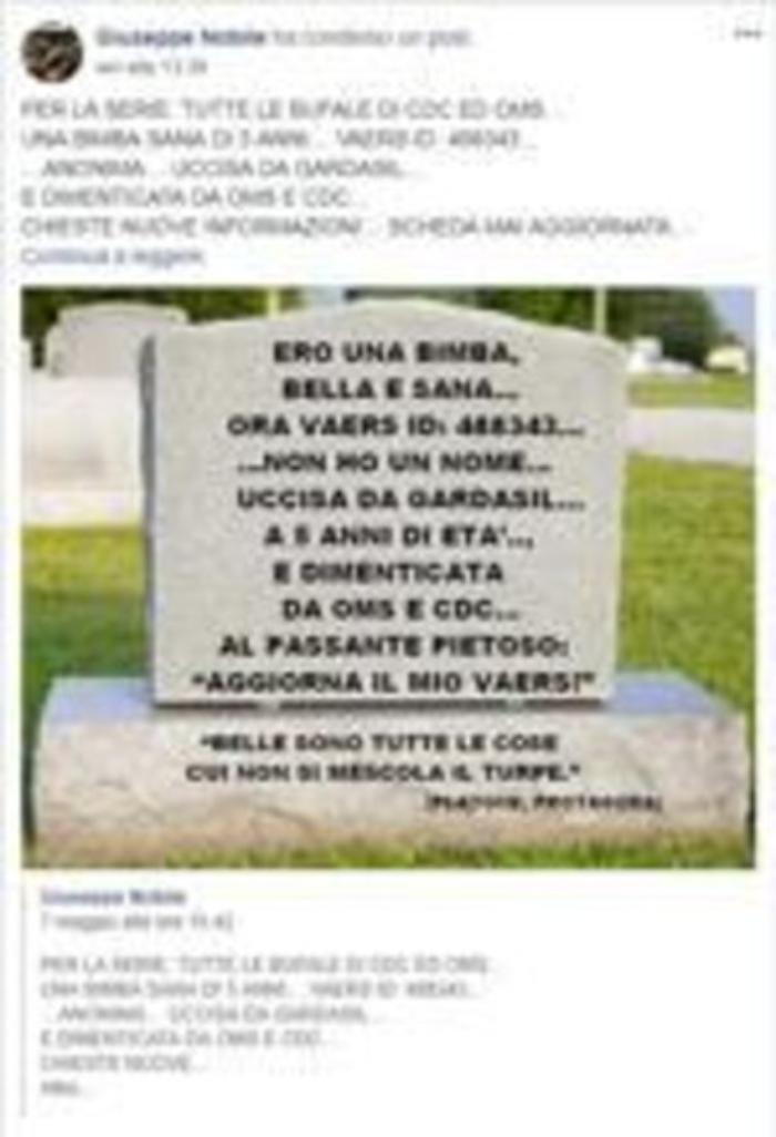 Sanit&agrave;: taroccata su Fb campagna antibufale Fnomceo con messaggio no-vax