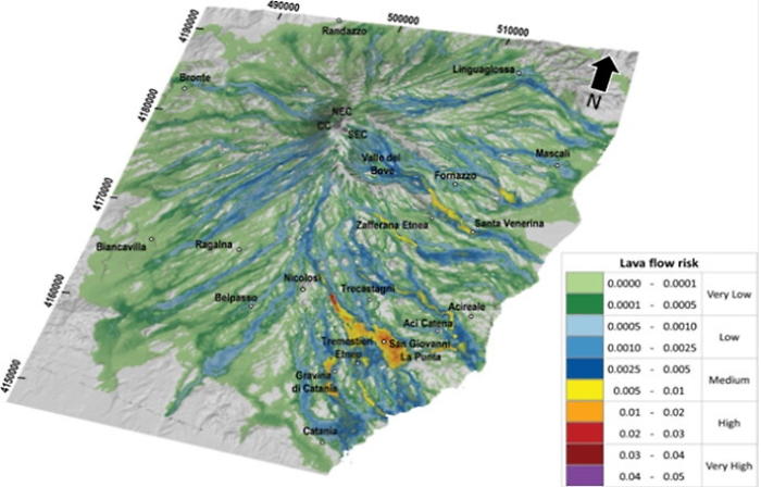 Etna, la nuova mappa del rischio: il fianco sud-est il pi&ugrave; pericoloso