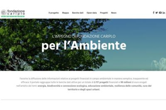 Fondazione Cariplo, lanciato sito dedicato all&rsquo;Ambiente