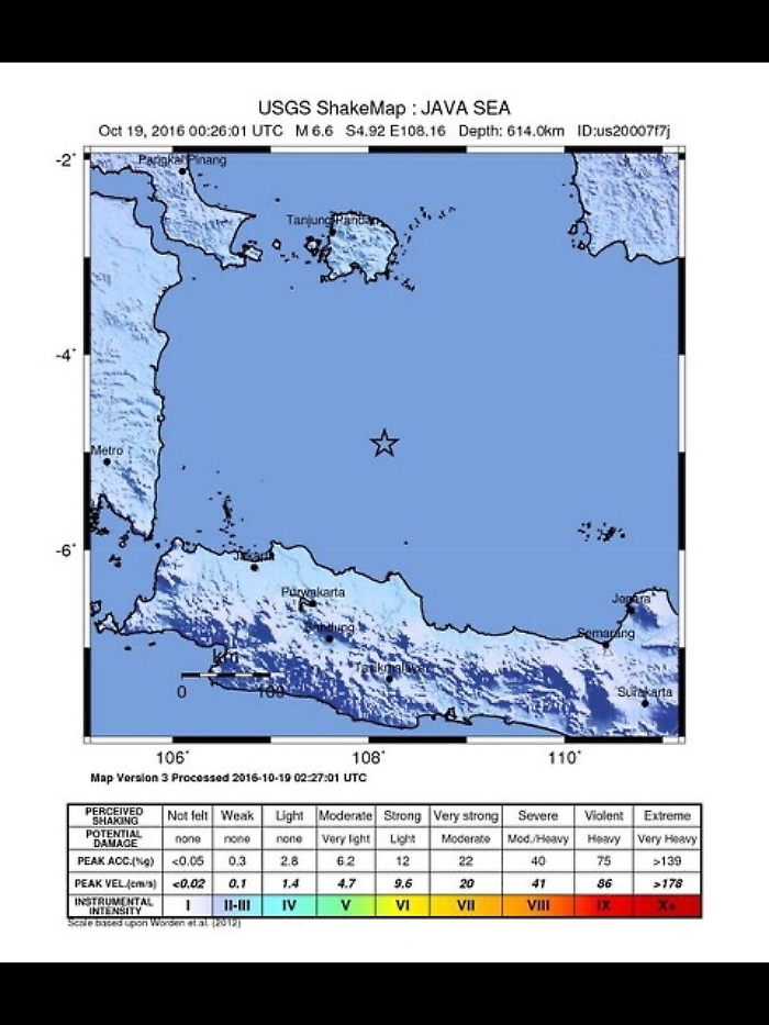 Terremoto magnitudo 5,4 in Indonesia