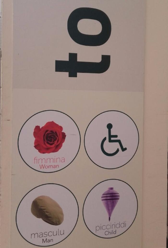 Toilette senza scritta per i disabili