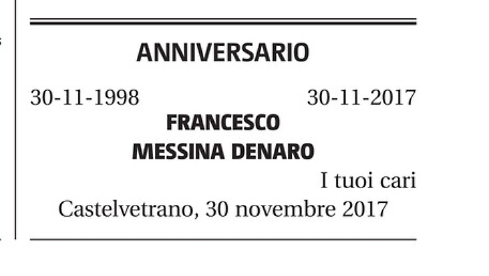 Come ogni anno necrologio ricorda morte padre boss latitante Messina Denaro