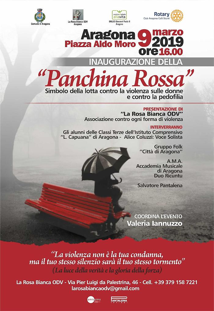 Ad Aragona s'inaugura la panchina rossa