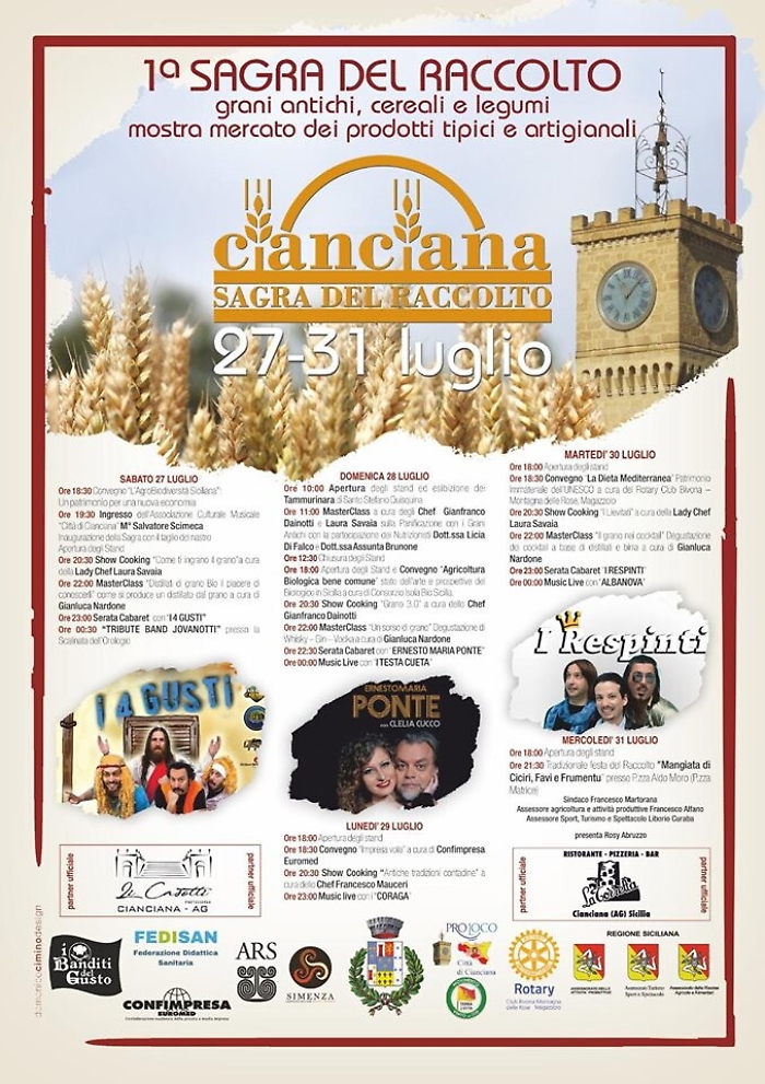 Sagra del Raccolto a Cianciana, il programma &egrave; stato ultimato