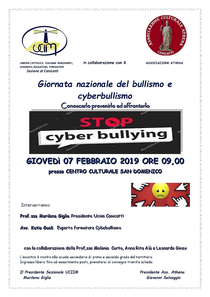 Conferenza &ldquo;Stop ciber-bullismo&rdquo; al Centro Culturale San Domenico di Canicatt&igrave;