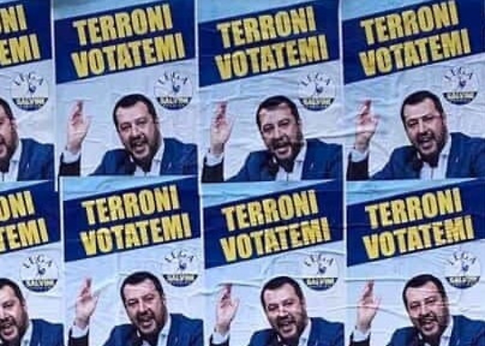 &laquo;Terroni votatemi&raquo;, ad Agrigento un fiume di finti manifesti elettoralicon la foto di un arrabbiato Salvini