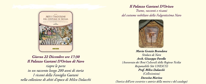 A Naro la presentazione del catalogo della mostra Arte e Tradizione del Costume in Sicilia