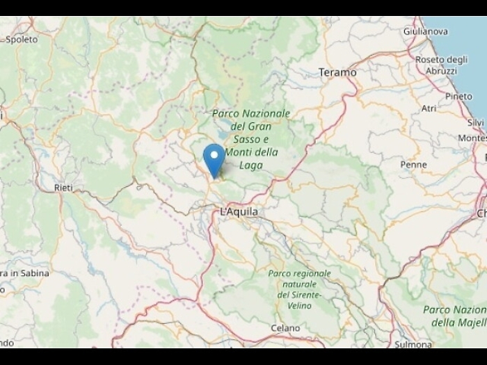 Terremoti, scossa 3.6 nell'Aquilano