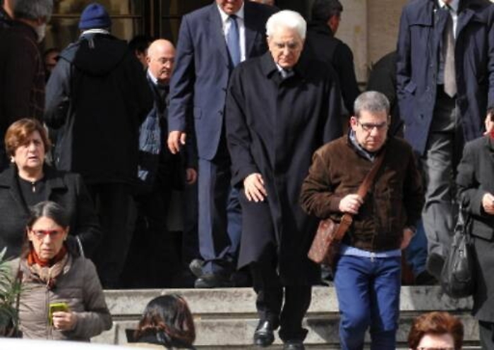 Il presidente Mattarella a Trapani per i funerali della sorella Caterina