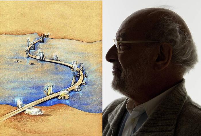 Ponte sullo Stretto, il designer Gaetano Pesce lo immagina abitato e a forma di "S" come Sicilia