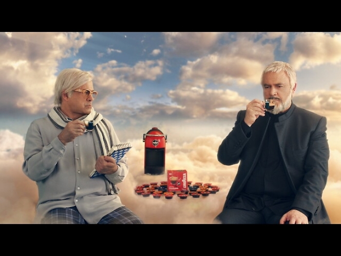 Crozza in Paradiso, on air spot Lavazza