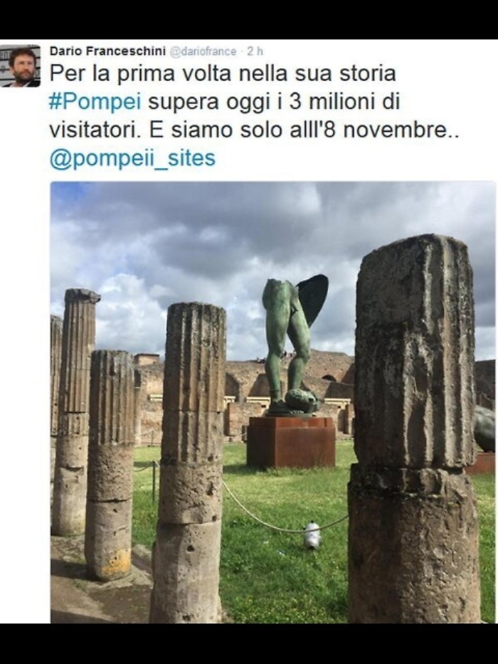 Pompei record, oltre 3 milioni di visitatori