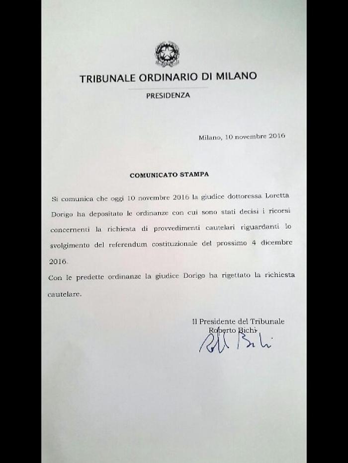 Basta un S&igrave;, bene decisione su Onida