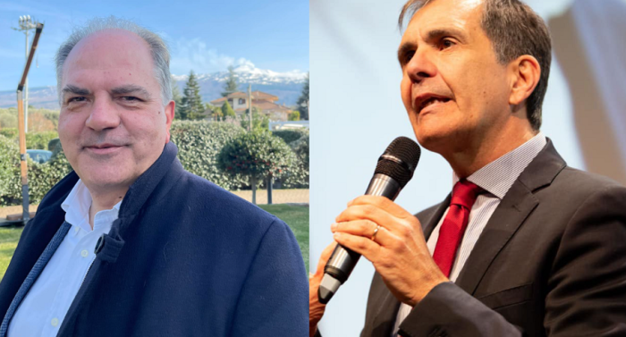 Giuseppe Castiglione di Azione e Enrico Trantino, candidato a sindaco di Catania del Centrodestra