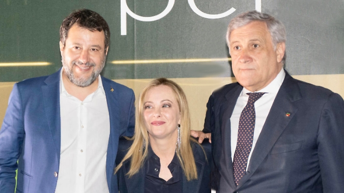 Matteo Salvini, Giorgia Meloni e Antonio Tajani