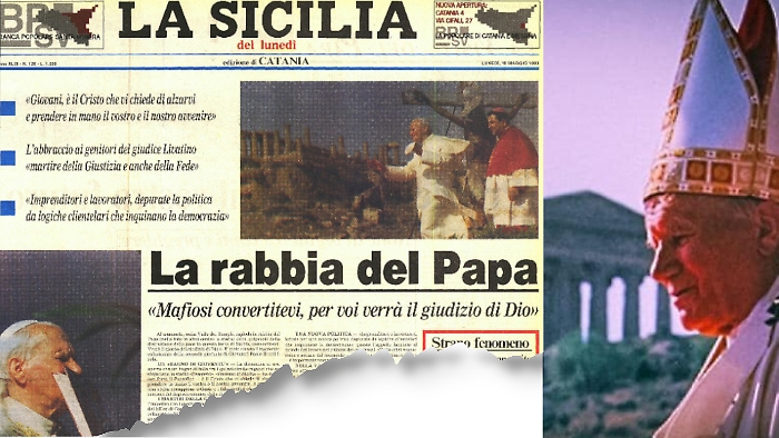 Anatema papa Wojtyla contro la mafia