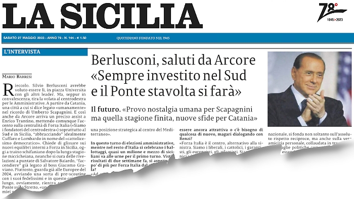 Ritaglio La Sicilia Berlusconii