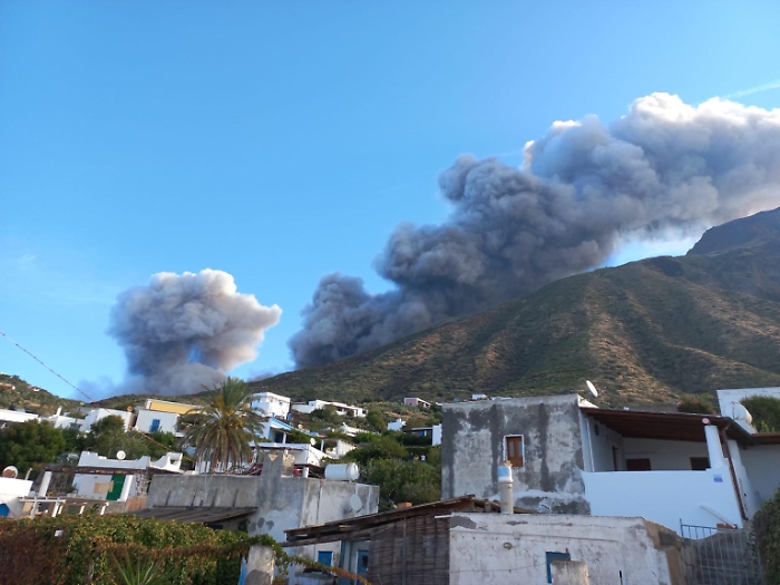 Imposing lava flow from Stromboli volcano