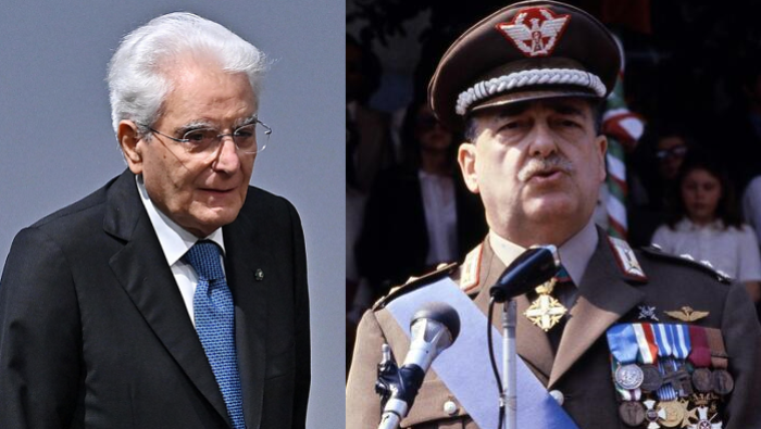 Il presidente della Repubblica Sergio Mattarella, il generale Carlo Alberto Dalla Chiesa