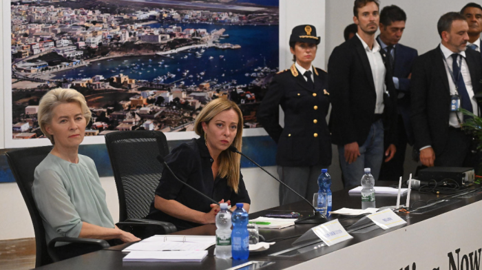 Meloni e Von der Leyen a  Lampedusa
