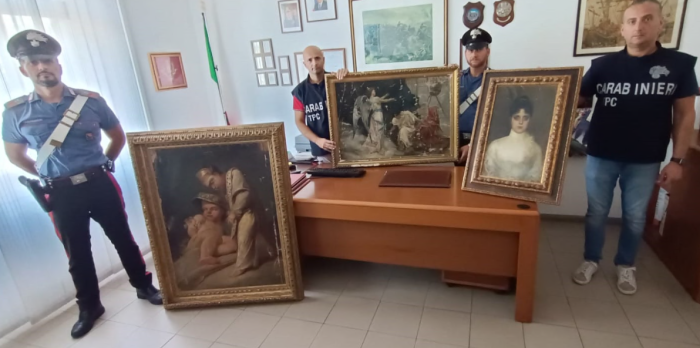 Quadri rubati in un museo trovati in un garage ad Aci Castello