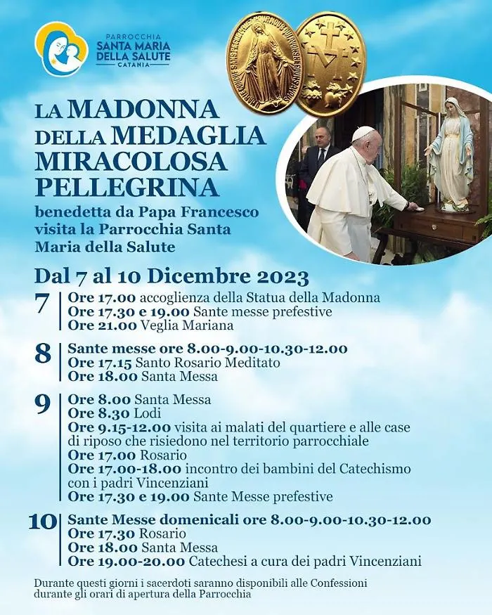 A Catania la statua della Vergine della Medaglia Miracolosa - La Sicilia
