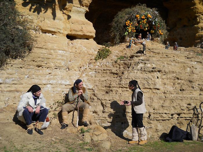 Giardino della Kolymbethra Valle dei Templi presepe contadino