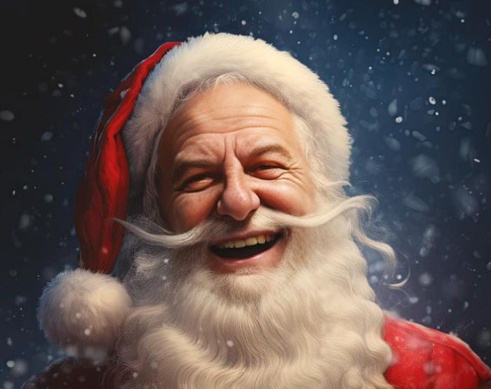 Gerry Scotti nelle vesti di Babbo Natale grazie all'AI