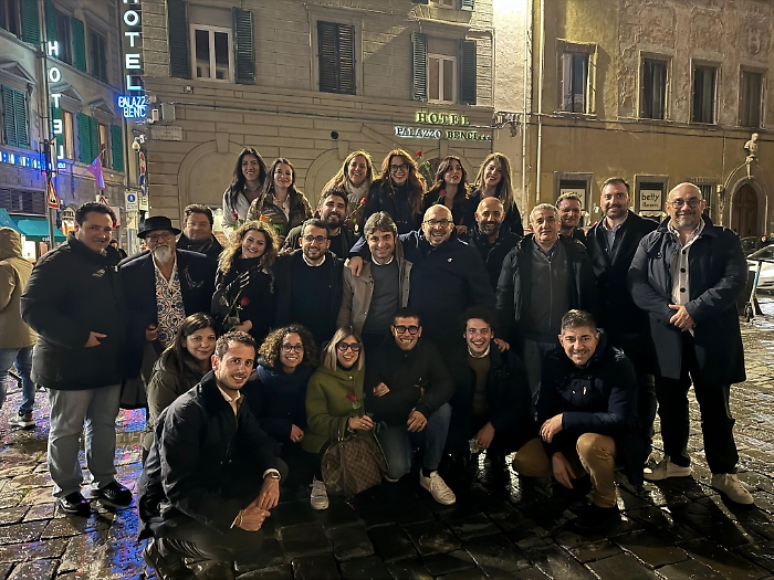 La delegazione siciliana alla Leopolda con Faraone