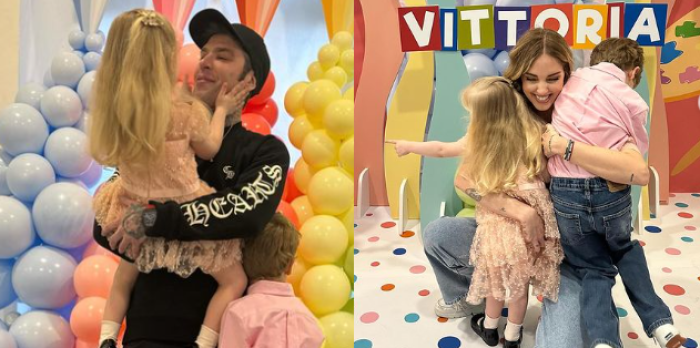 Fedez e Chiara Ferragni al compleanno di Vittoria
