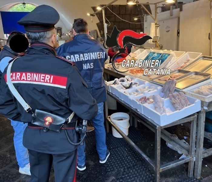 Carabinieri in pescheria a Catania