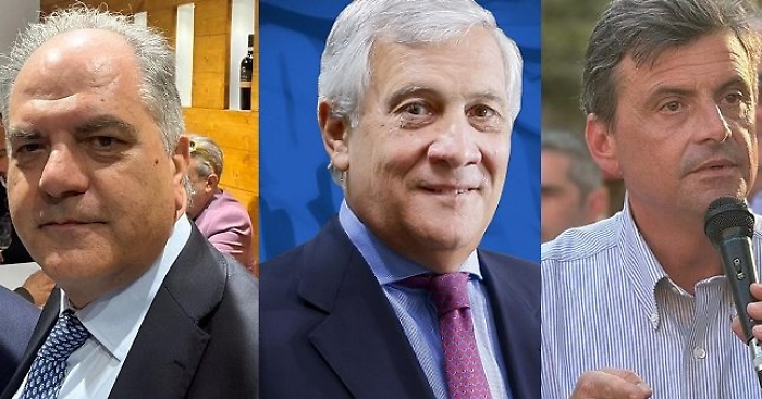 da sinistra Giuseppe Castiglione, Antonio Tajani, Carlo Calenda