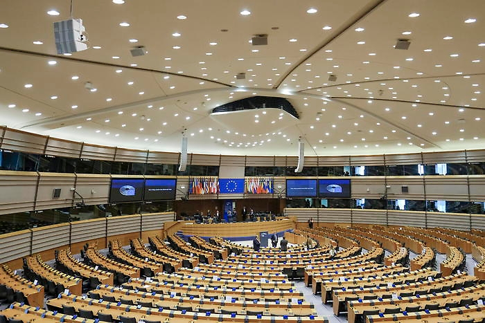 European Parliament plenary session amid coronavirus pandemic in Brussels