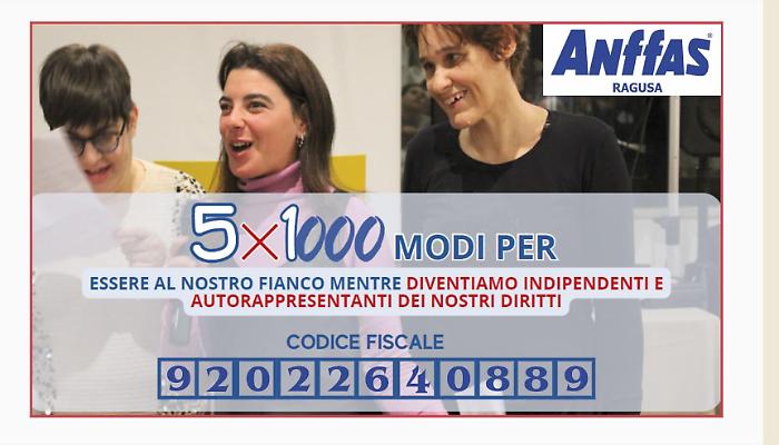 Dona il 5xMille ad Anffas onlus Ragusa